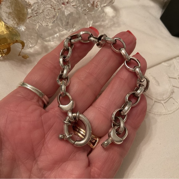 VINTAGE 925 SOLID STERLING MILOR ITALY LINK BRACELET WEIGHT 28 GRAMS 7 3/4” - Picture 3 of 15